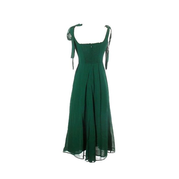 NWT Reformation Twilight in Emerald Green Side Slit Georgette Midi Tank Dress 4 - Picture 3 of 5